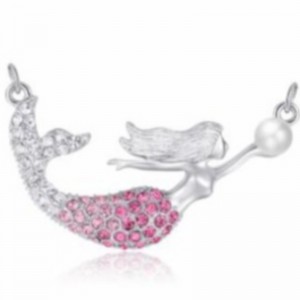Mermaid pärlhänge halsband för kvinnor 14 k guld 925 sterling silver 18k rosa guld pärlhalsband